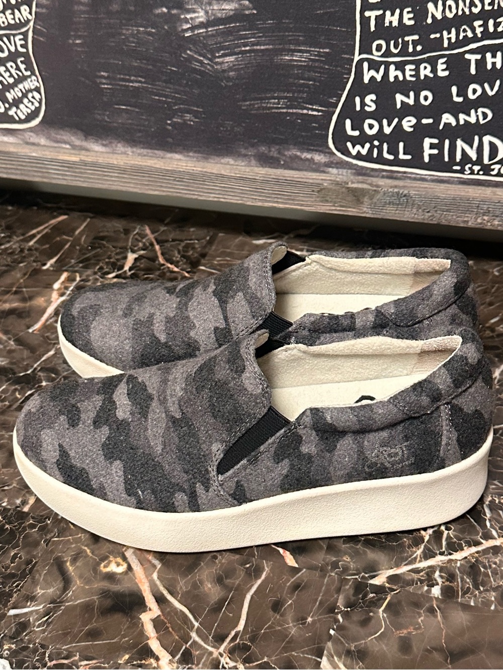 OTBT Women's Gray Camo Slip-On Platform sneakers size 6.5